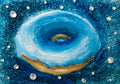 Blue Supernova – Original ACEO Miniature Oil Painting