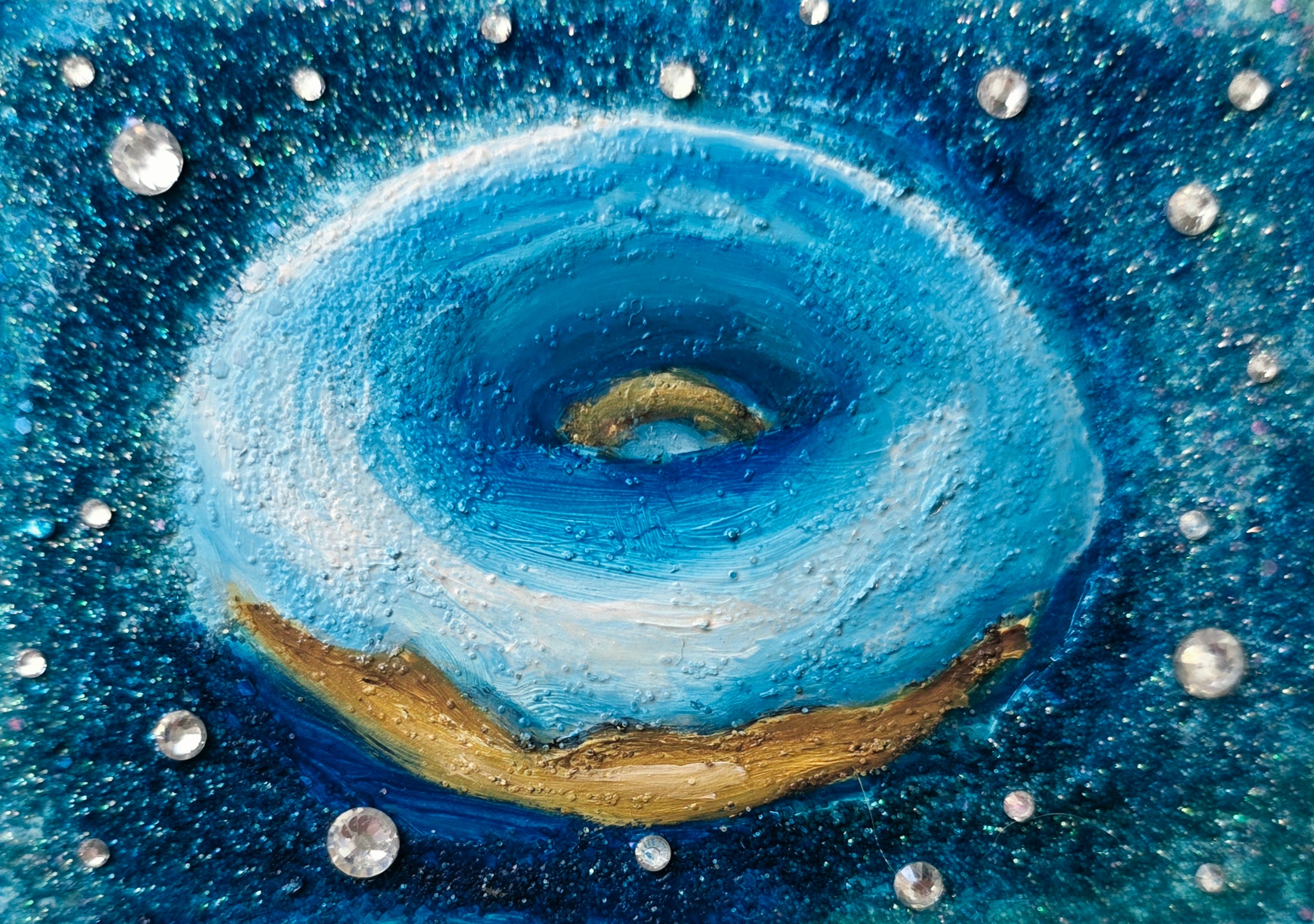 Blue Supernova – Original ACEO Miniature Oil Painting