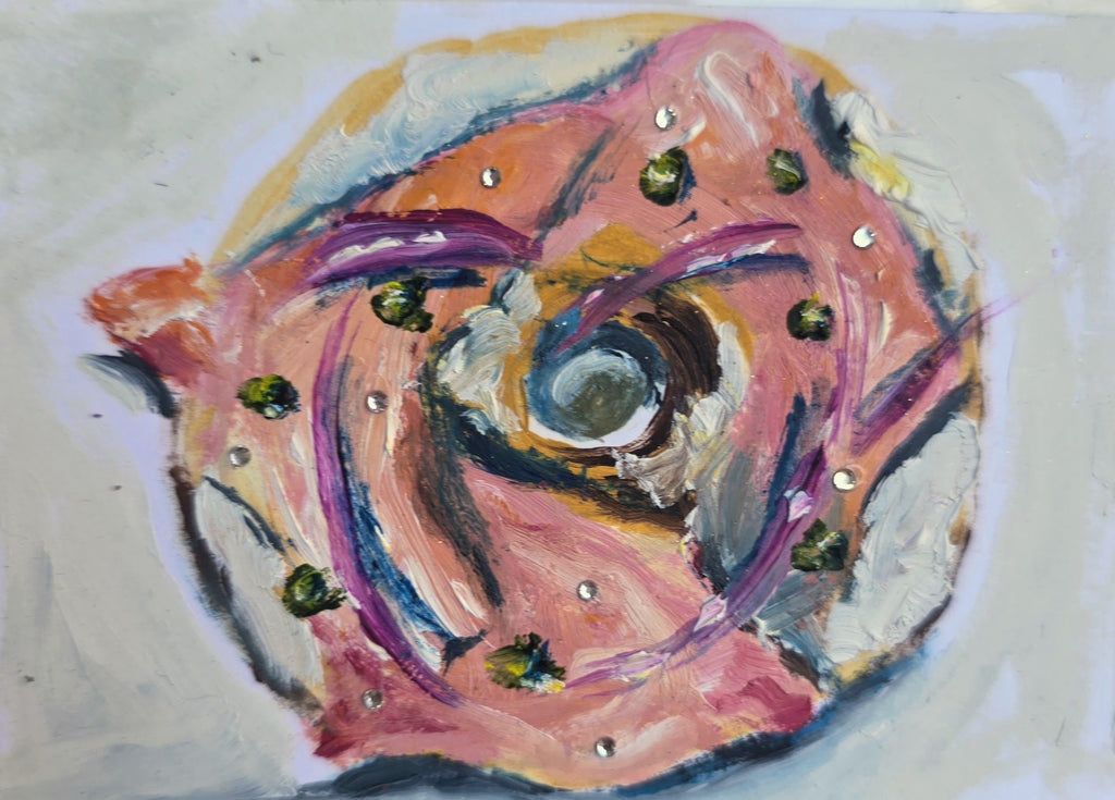 Bagel with Lox and Cream Cheese – Original ACEO Miniature Oil Painting