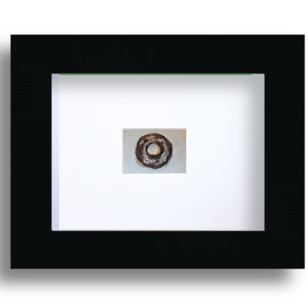Chocolate Glazed Donut – Original ACEO Miniature Oil Painting