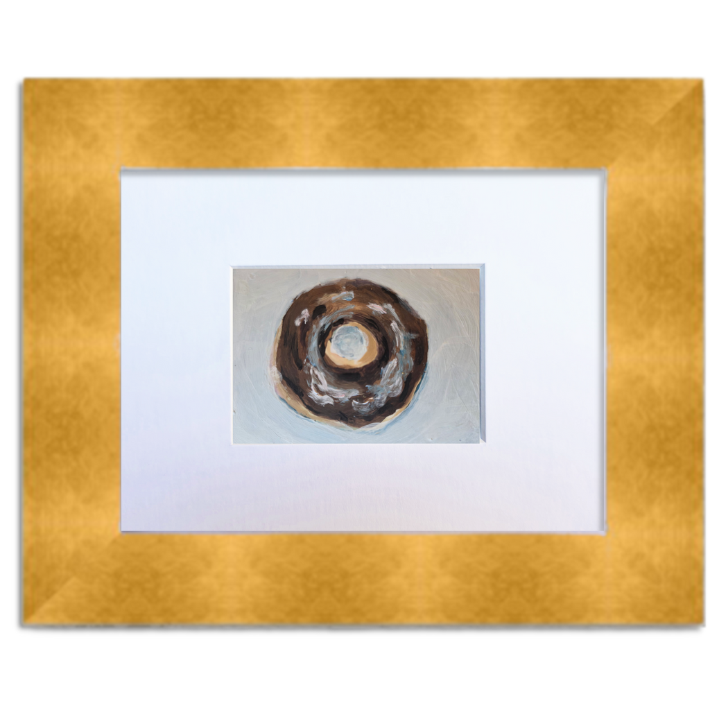 Chocolate Glazed Donut – Original ACEO Miniature Oil Painting