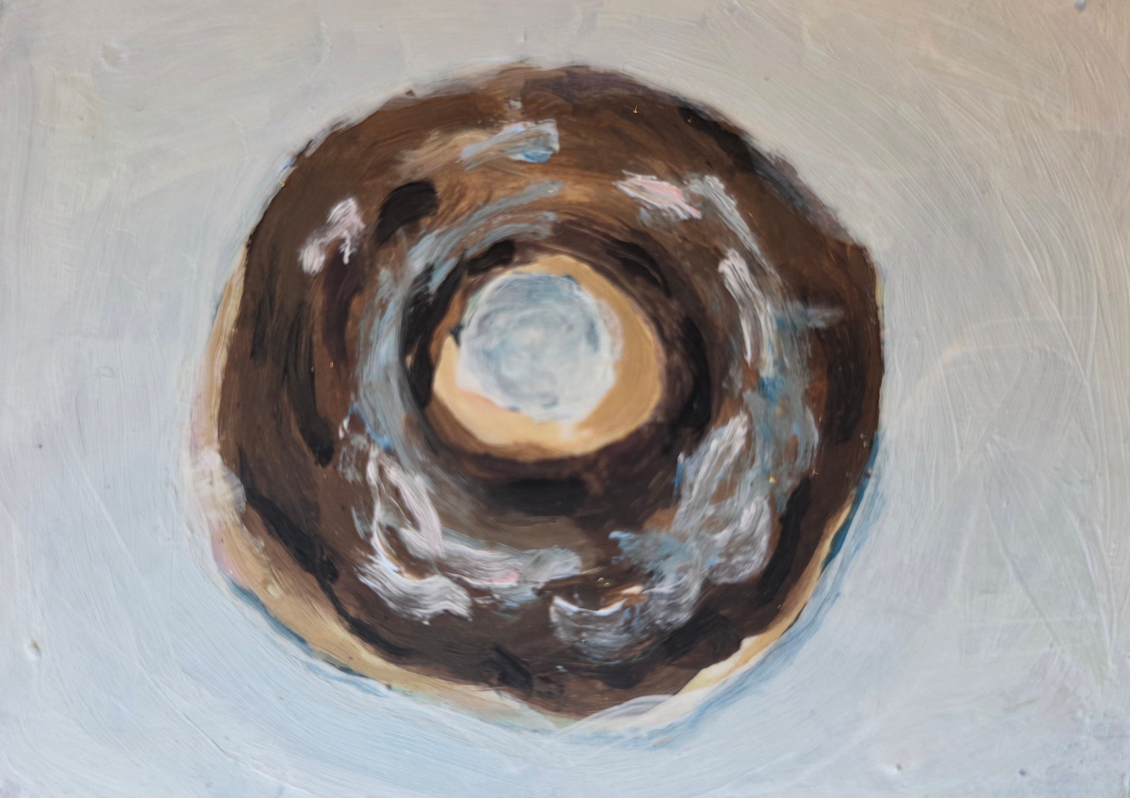 Chocolate Glazed Donut – Original ACEO Miniature Oil Painting