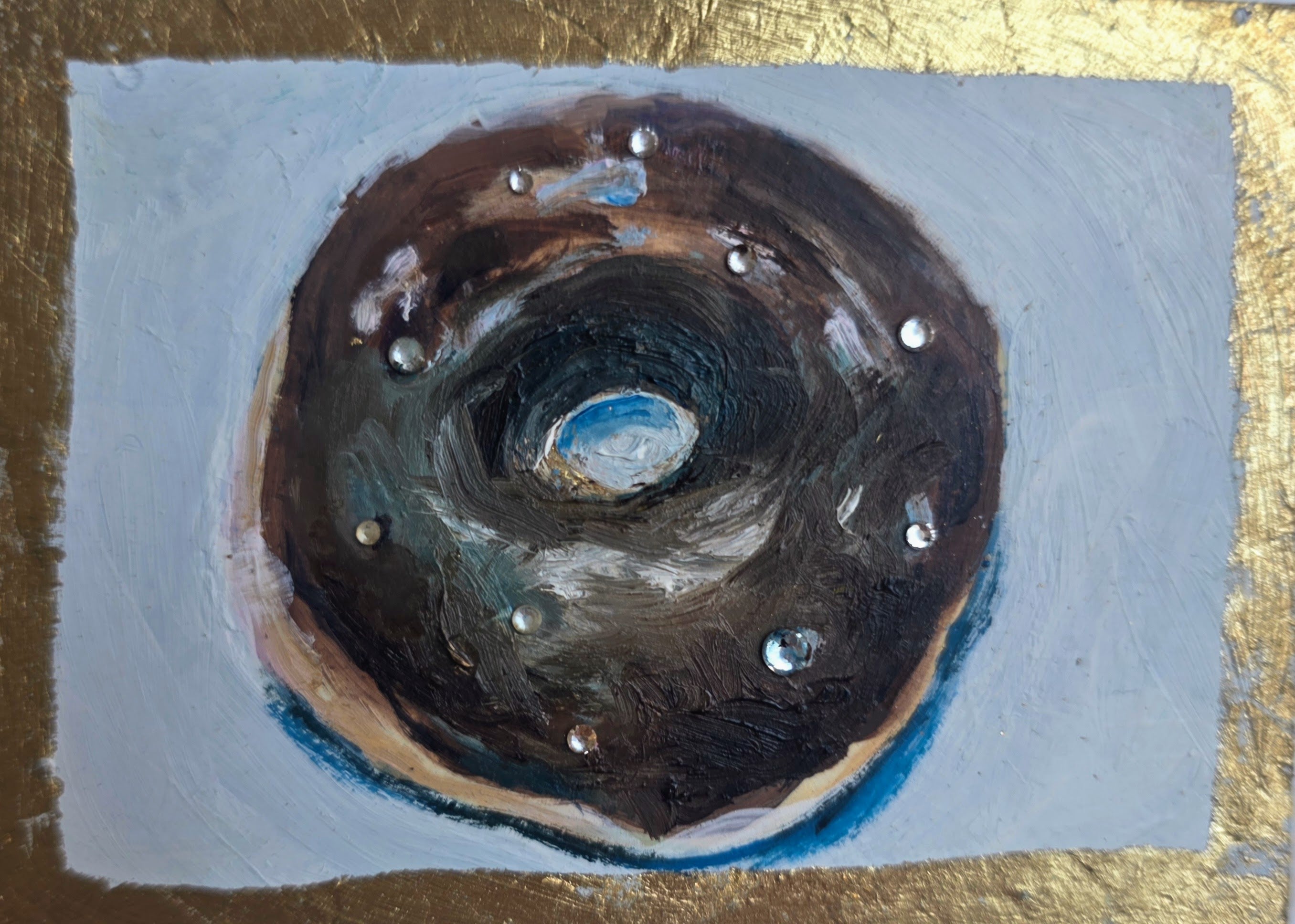 Dark Matter Donut – Original ACEO Miniature Oil Painting