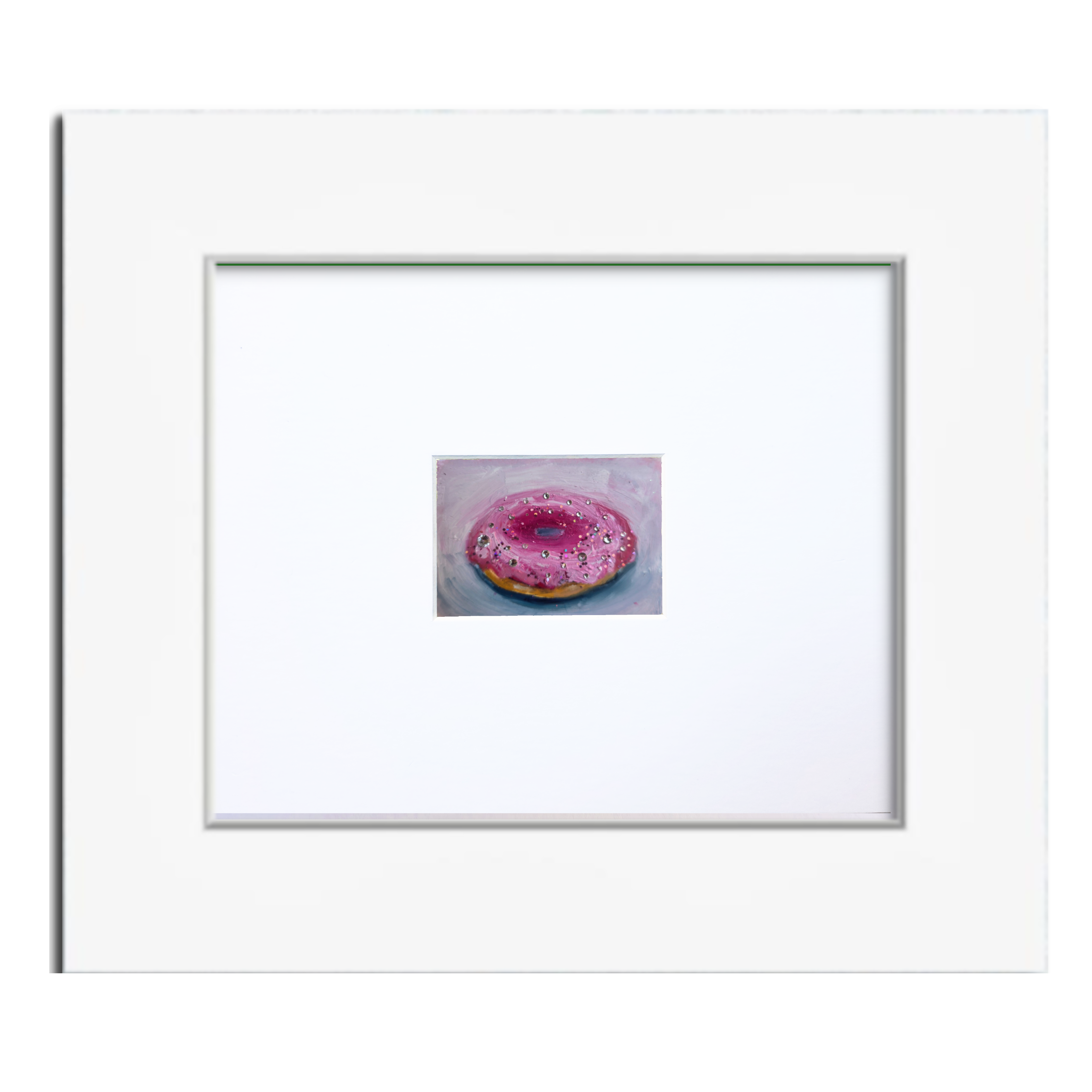 Cosmic Pink Donut – Original ACEO Miniature Oil Painting