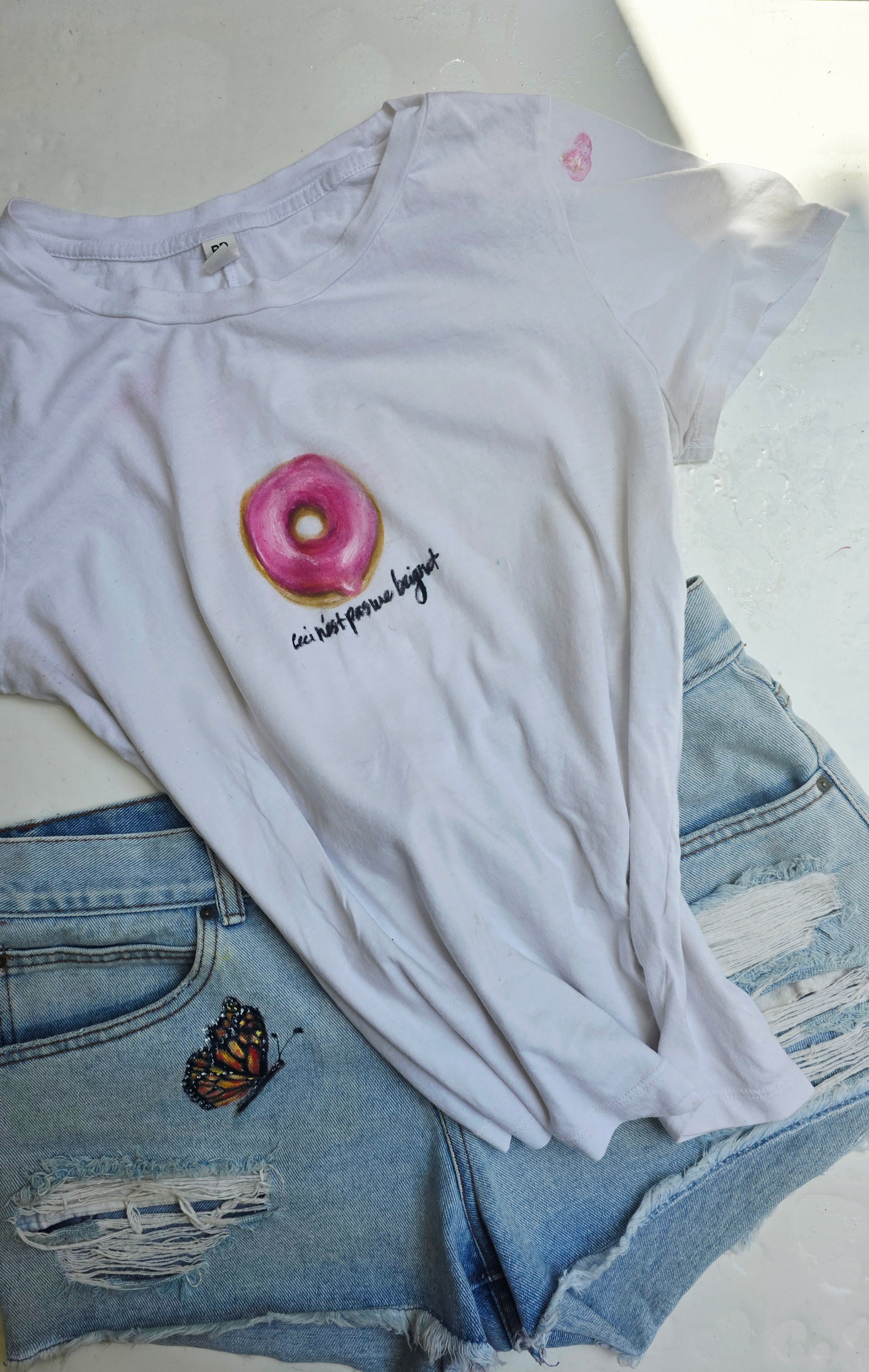 Ceci N’est Pas Une Beignet — Hand-Painted Art Tee