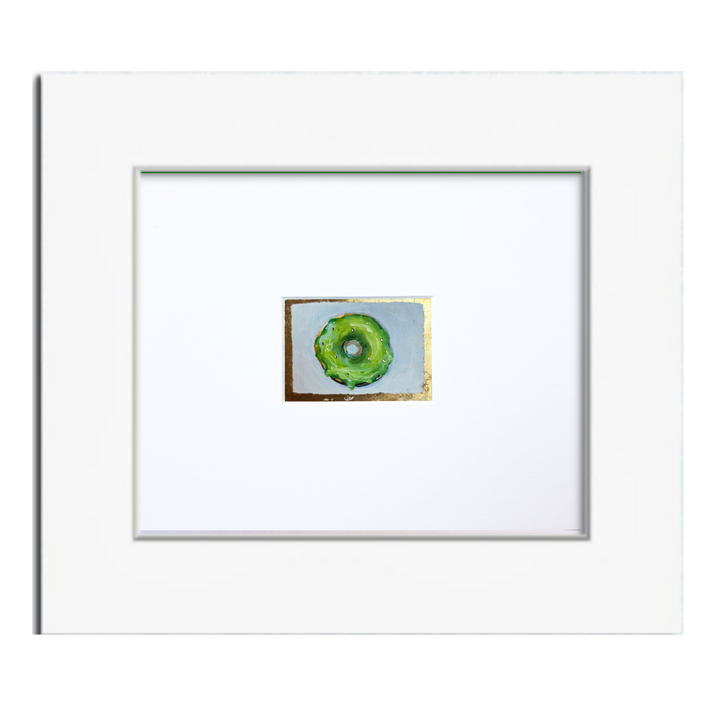 Matcha Donut – Original ACEO Miniature Oil Painting
