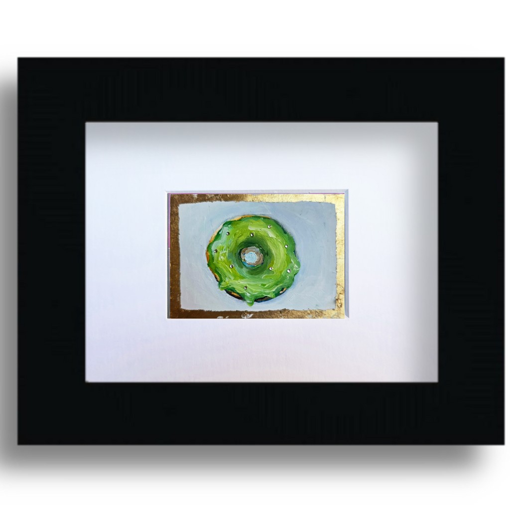 Matcha Donut – Original ACEO Miniature Oil Painting