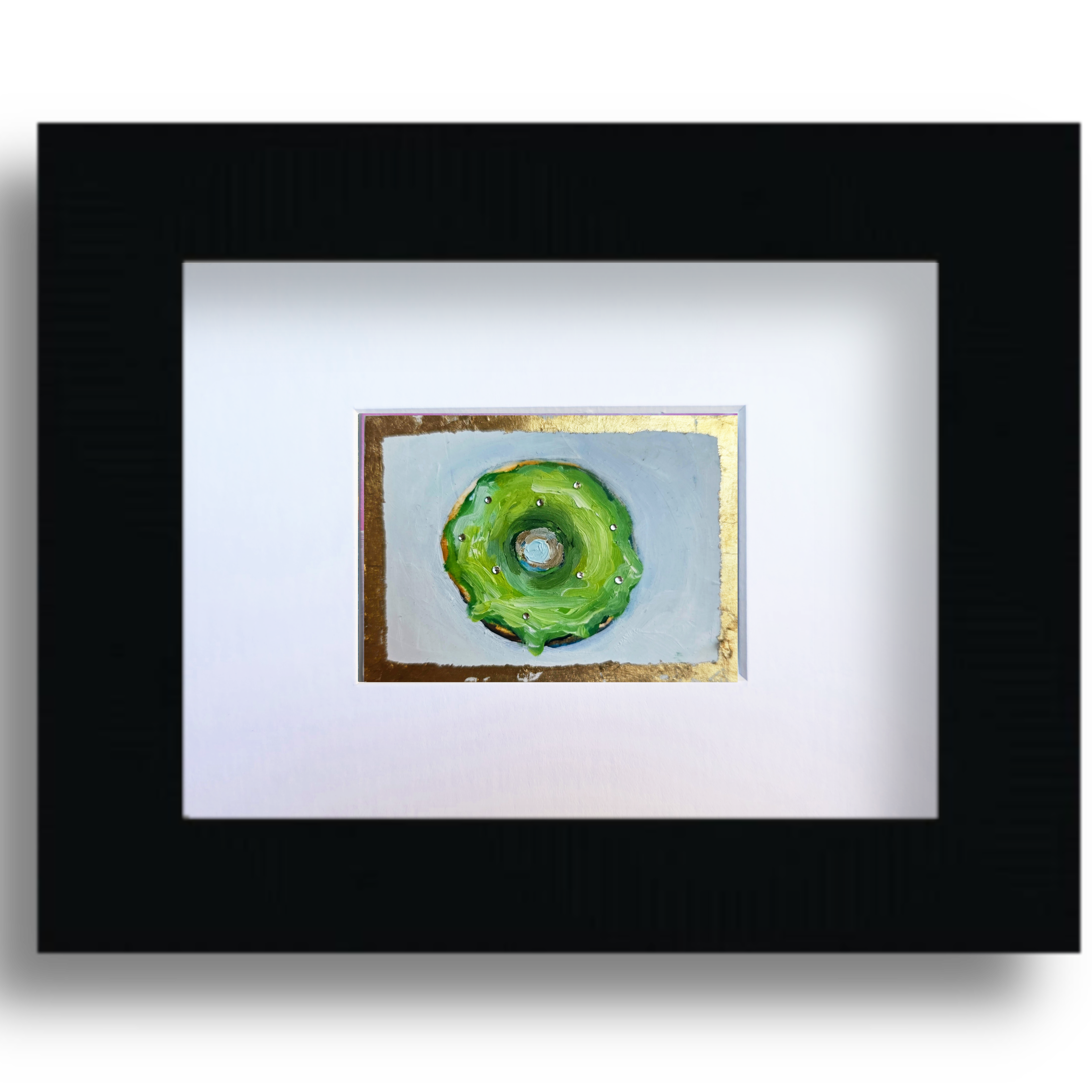 Matcha Donut – Original ACEO Miniature Oil Painting