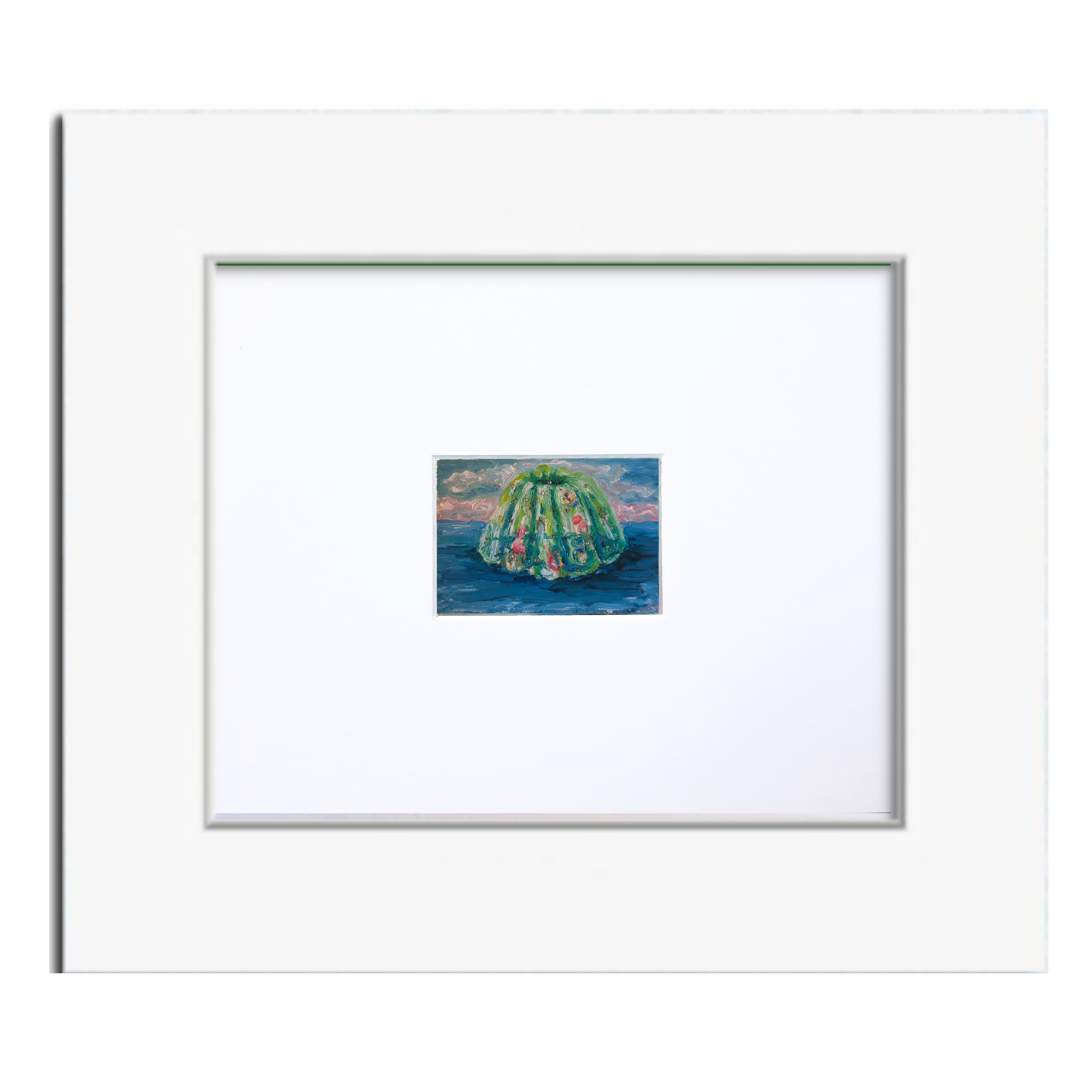 Lime Jello with Shrimp, Olives, and Banana Slices – Original ACEO Miniature Oil Painting