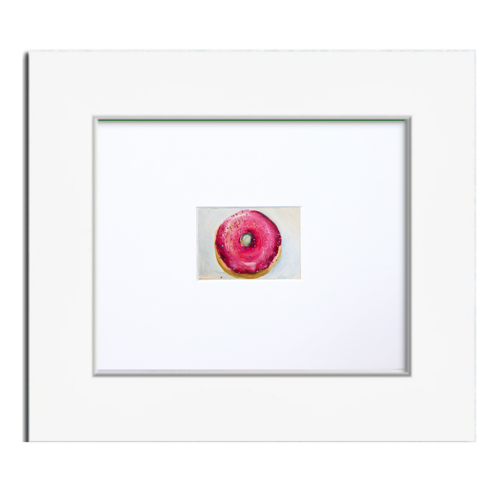 Pink Glitter Donut — Original ACEO Mini Painting