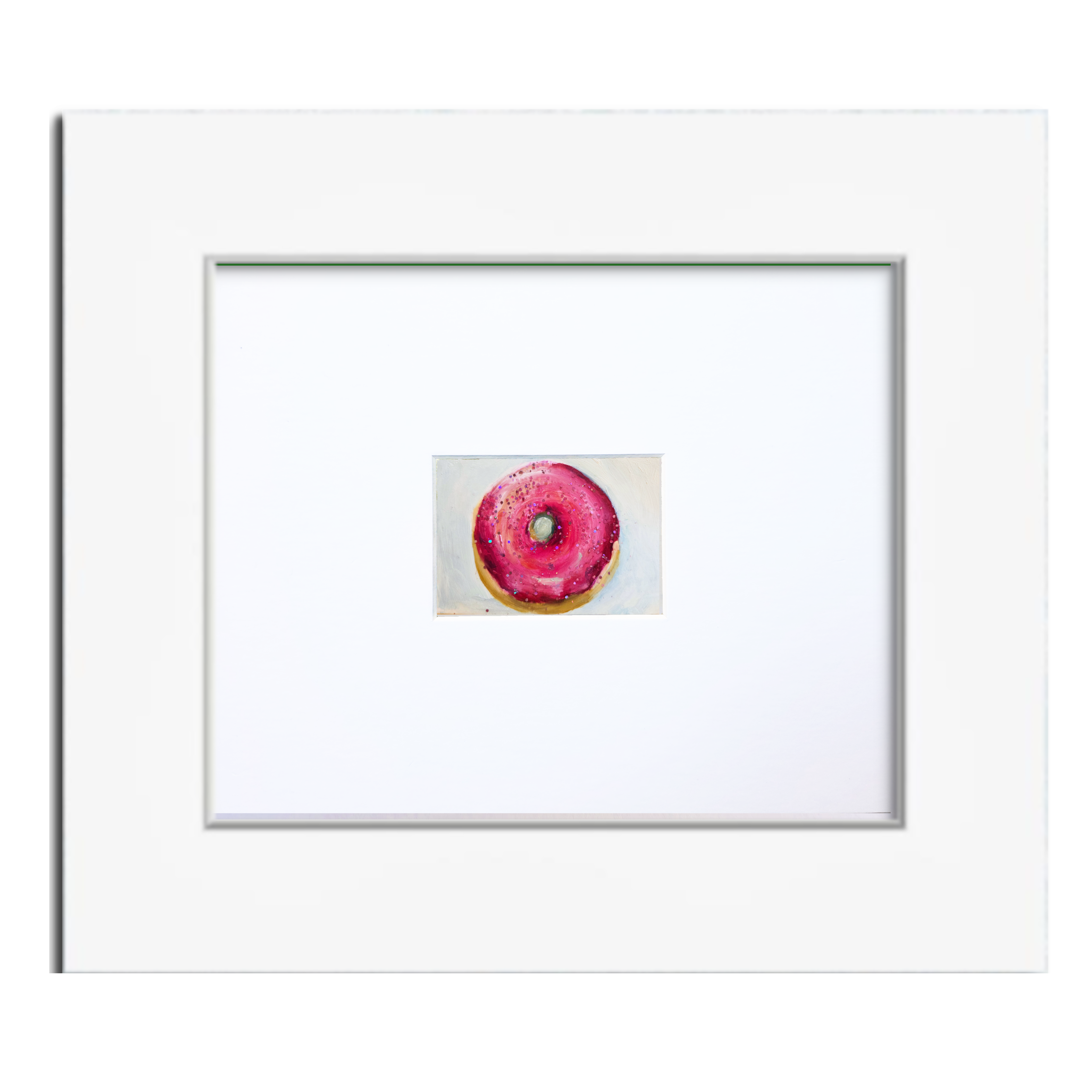 Pink Glitter Donut — Original ACEO Mini Painting