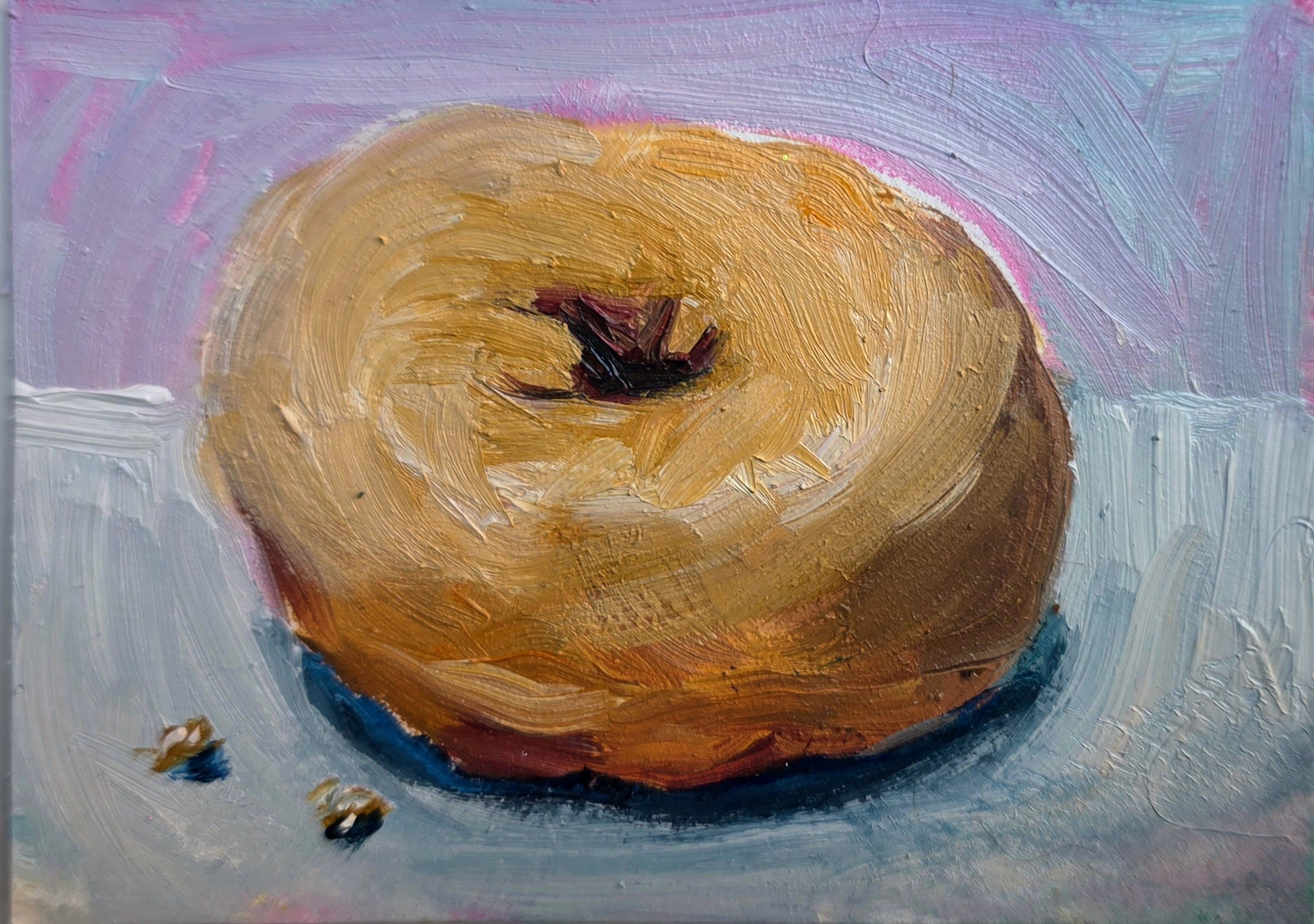 Plain Cake Donut – Original ACEO Miniature Oil Painting