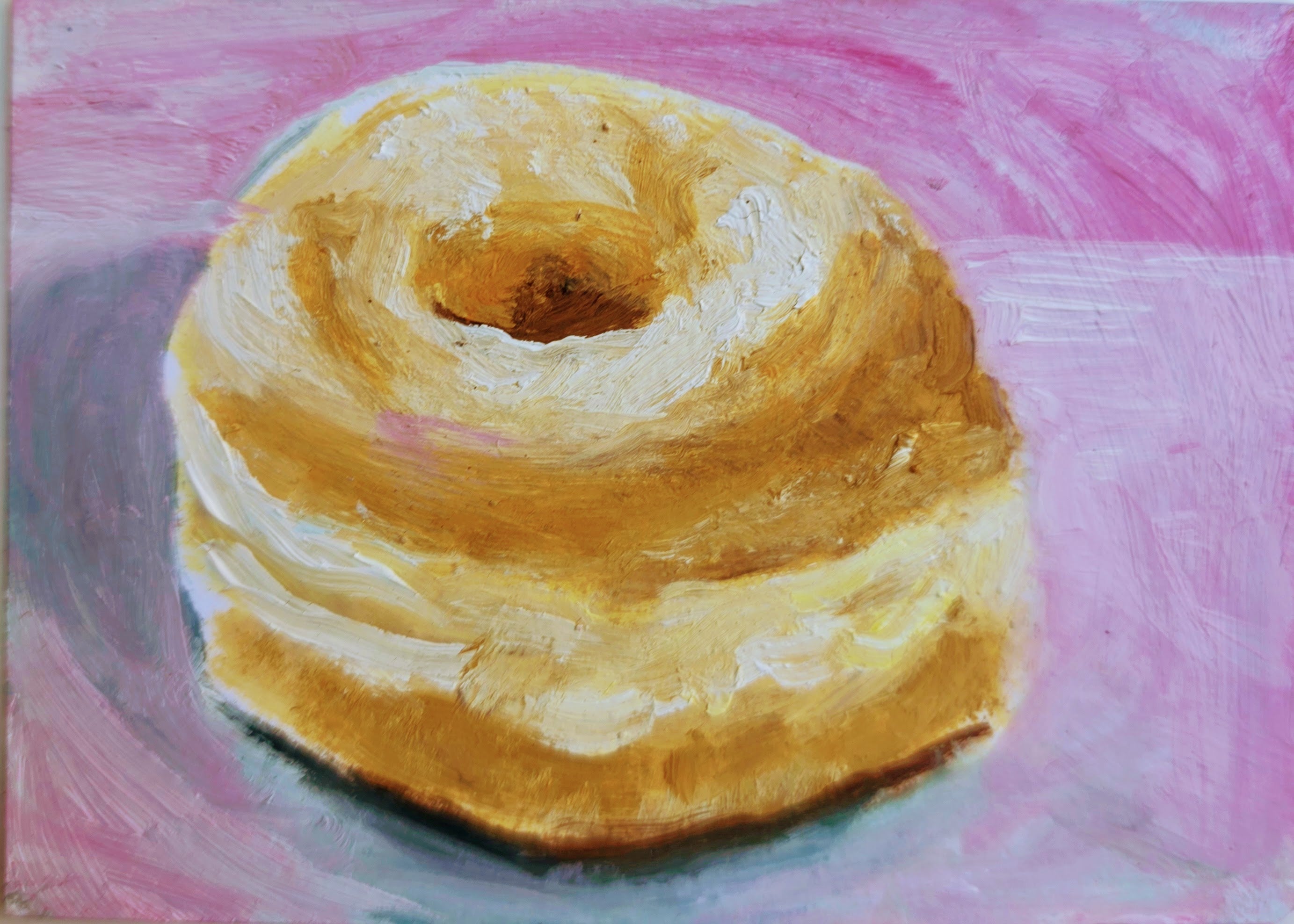 Glazed Donut – Original ACEO Miniature Oil Painting