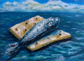 Sardine on Cracker — Original ACEO Mini Painting