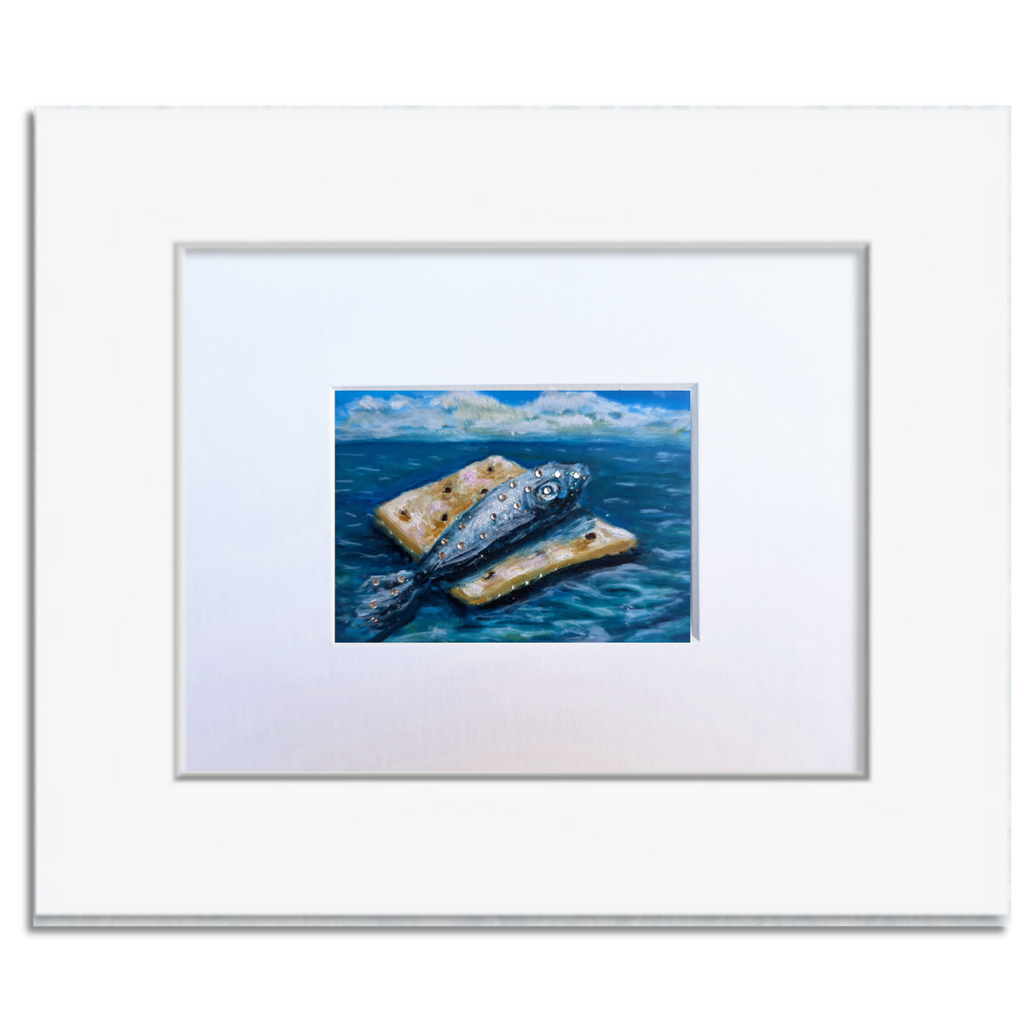 Sardine on Cracker — Original ACEO Mini Painting