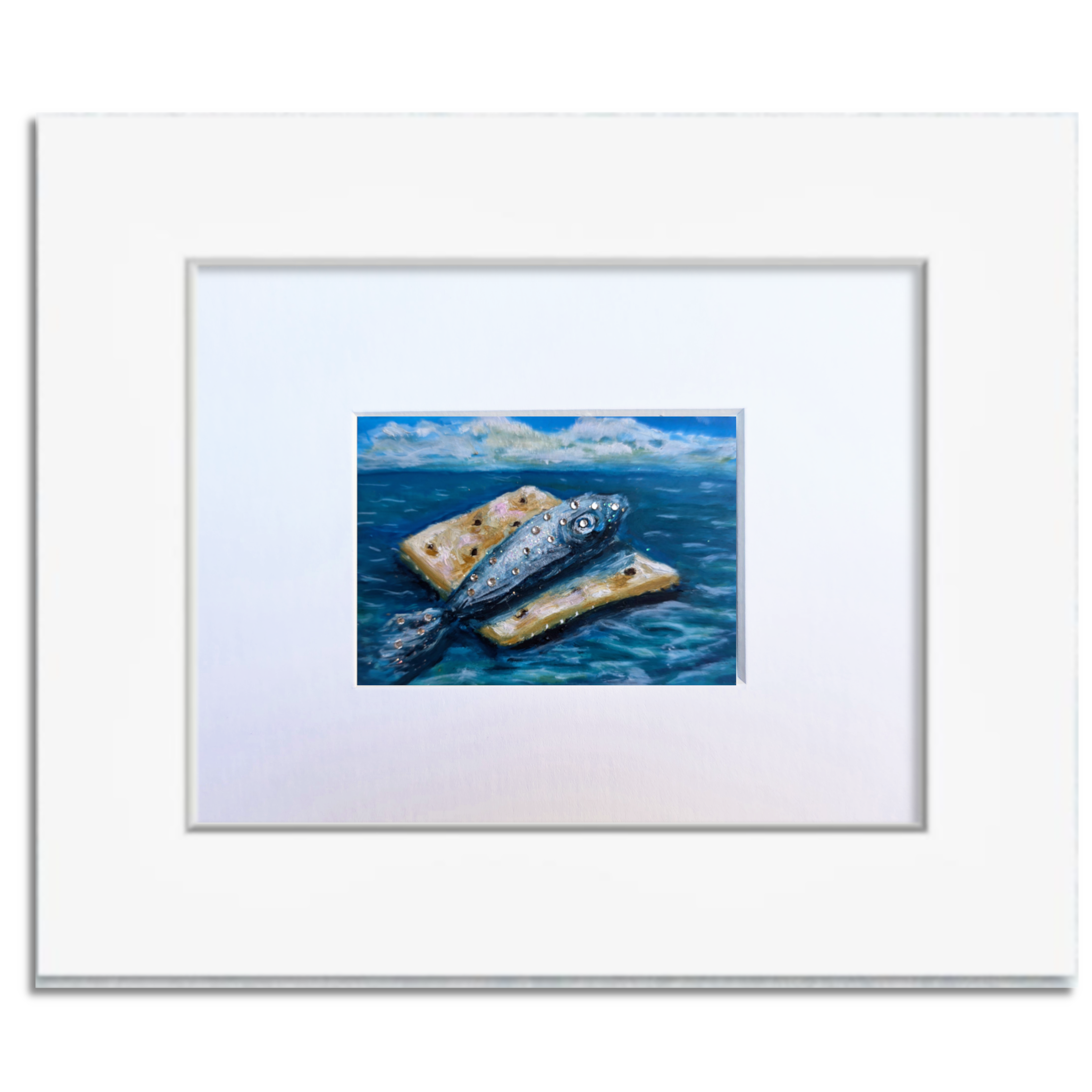 Sardine on Cracker — Original ACEO Mini Painting