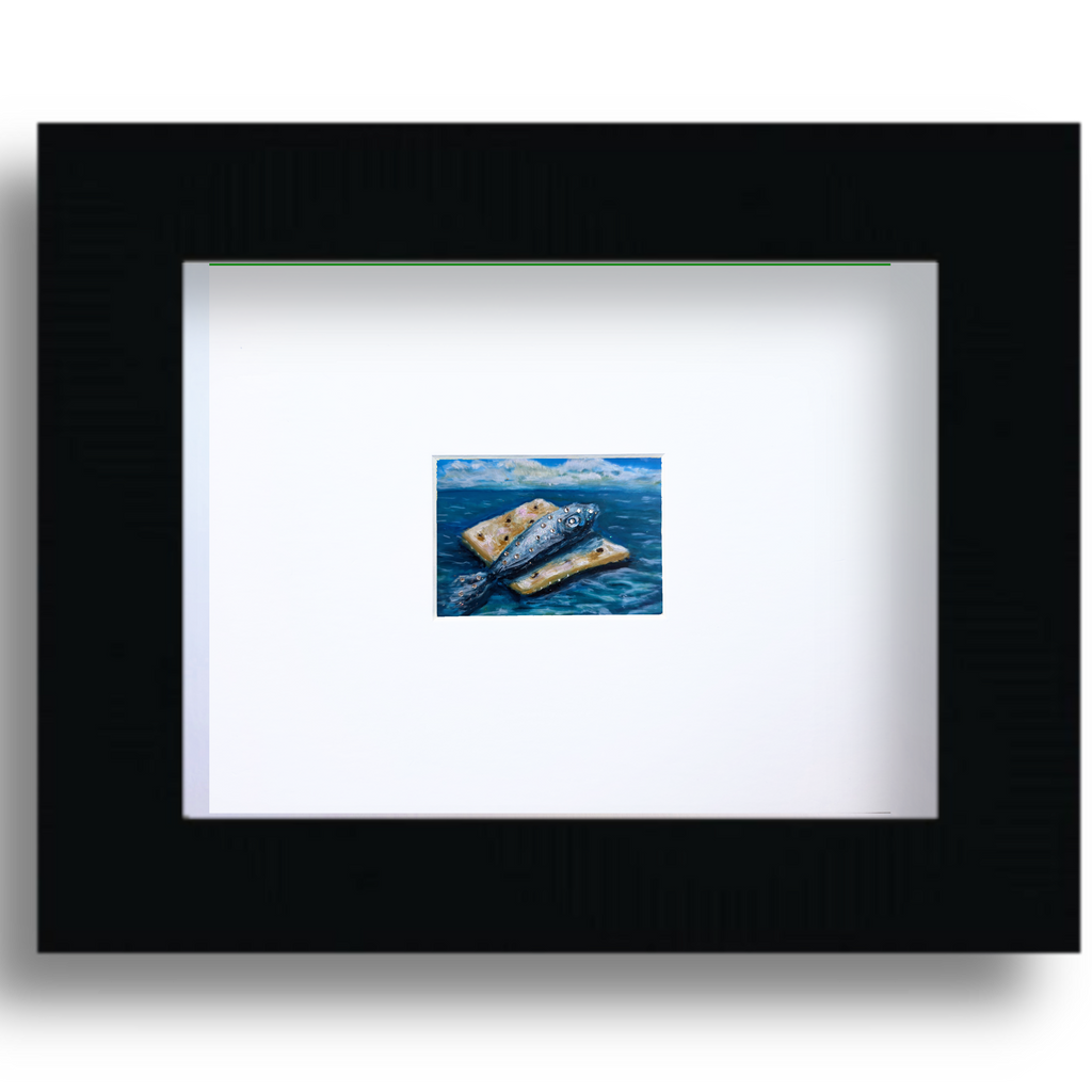 Sardine on Cracker — Original ACEO Mini Painting