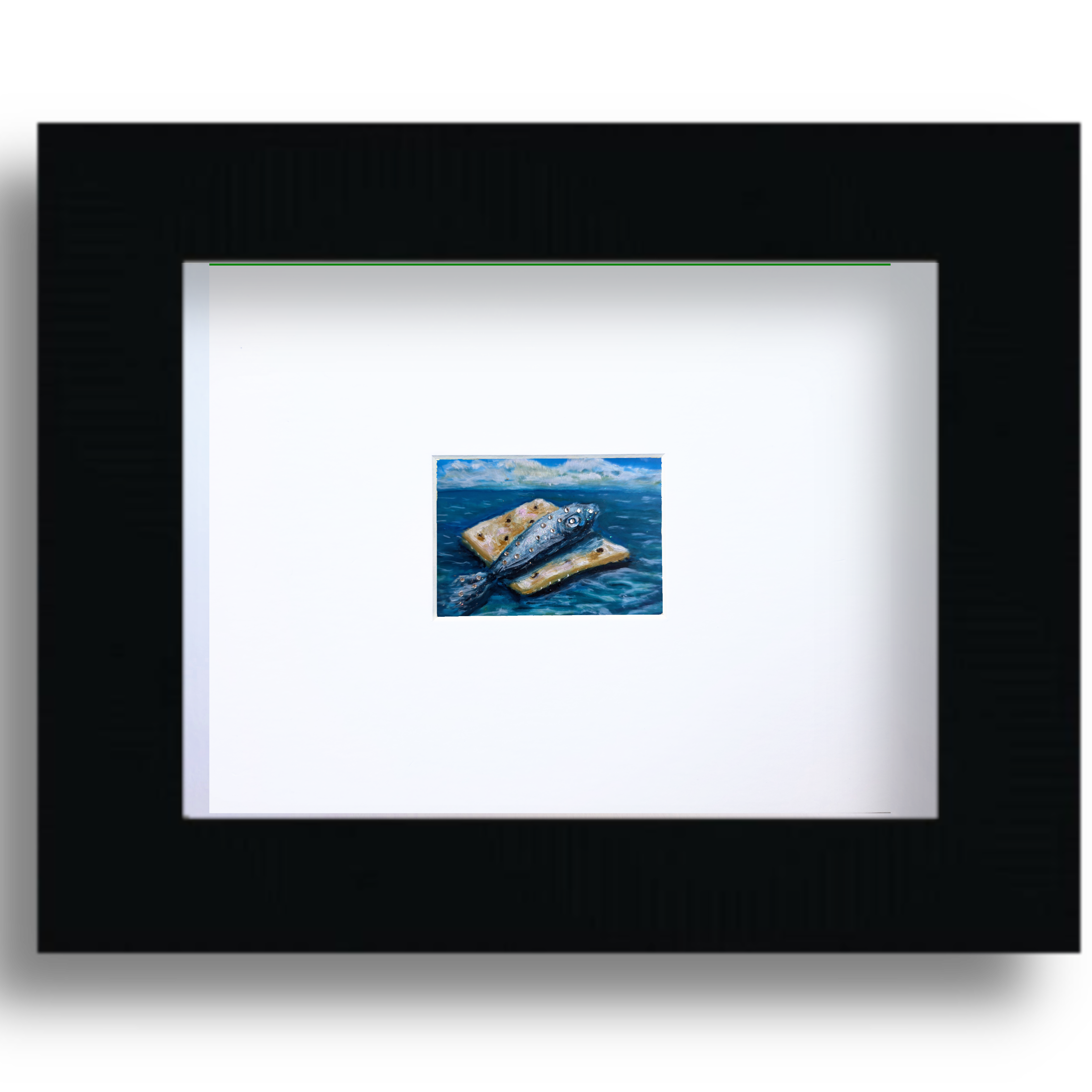Sardine on Cracker — Original ACEO Mini Painting