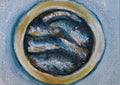 Sardines in a Round Tin – Original ACEO Miniature Oil Painting
