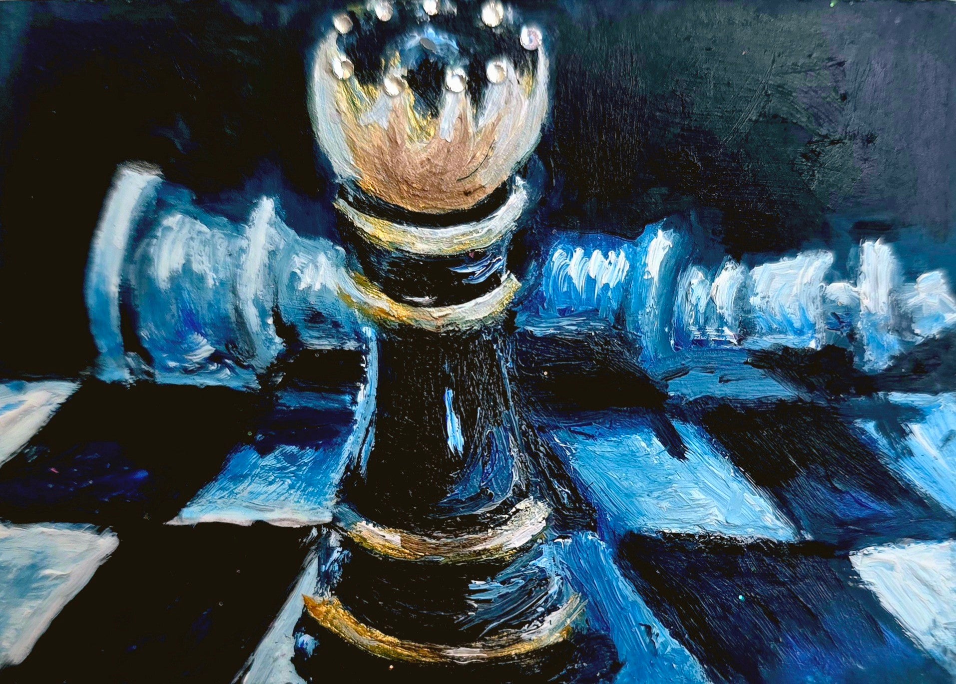 The Sicilian Defense — Original ACEO Mini Painting