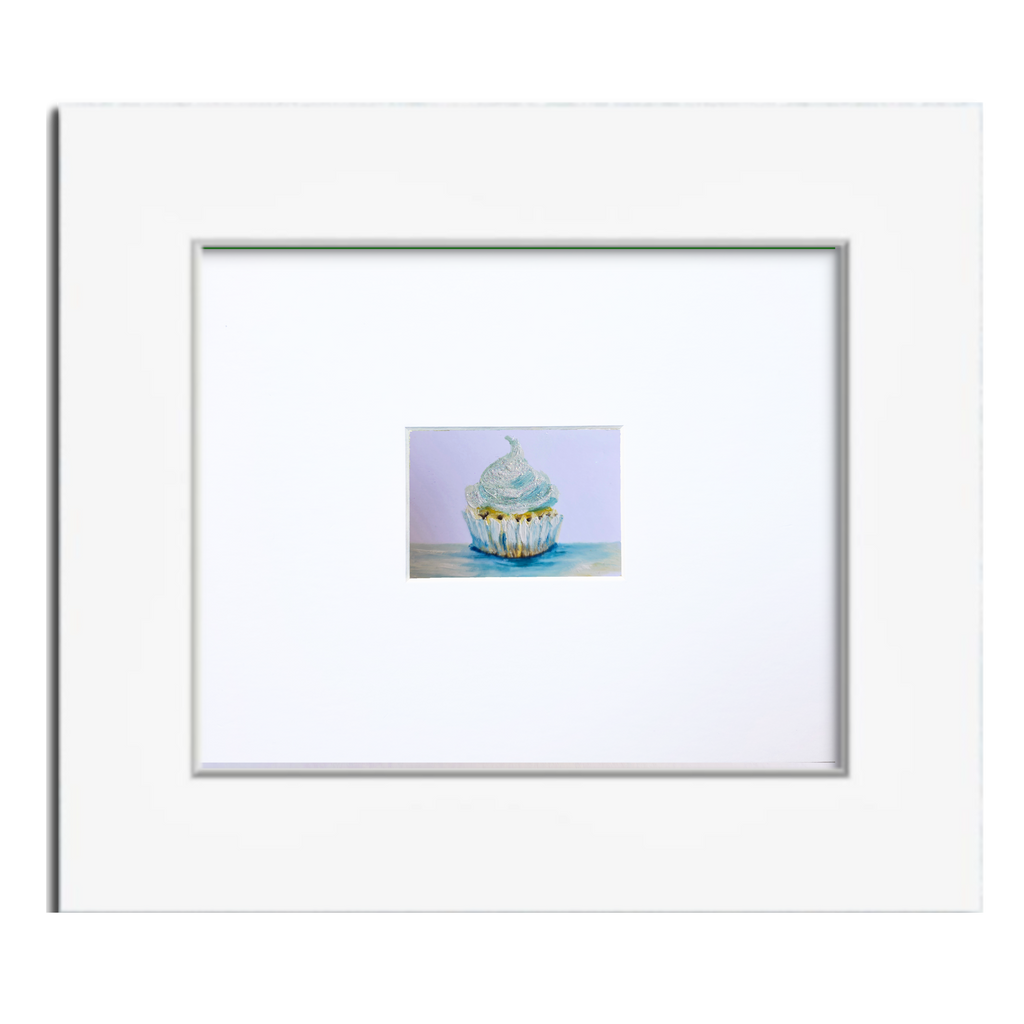 Tiffany Blue Tiny Cupcake — Original ACEO Mini Painting