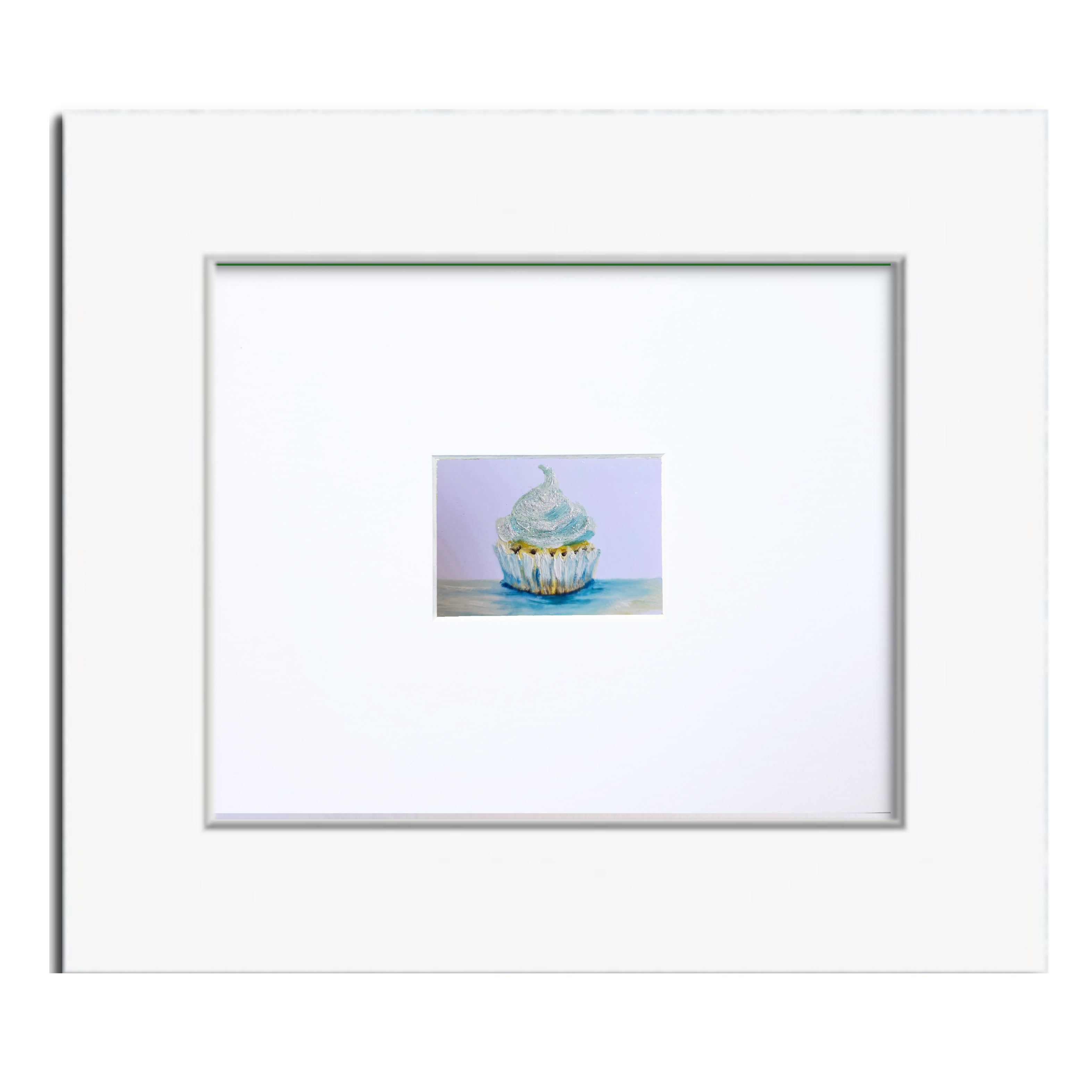 Tiffany Blue Tiny Cupcake — Original ACEO Mini Painting